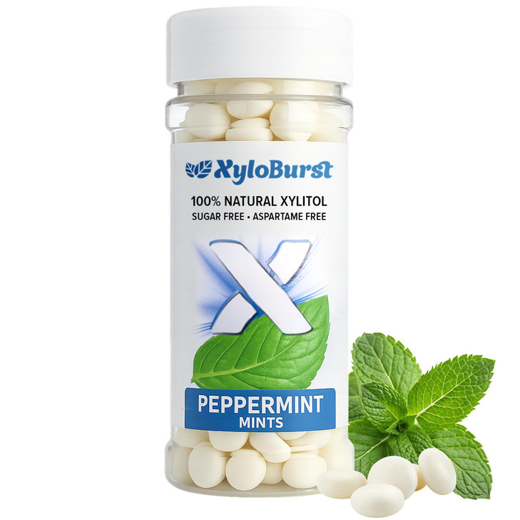 Xyloburst Xylitol Mints Sugar Free Breath Mints For Oral Health Gluten Free Vegan Keto Friendly Aspartame Free Mints Peppermint 200 Count