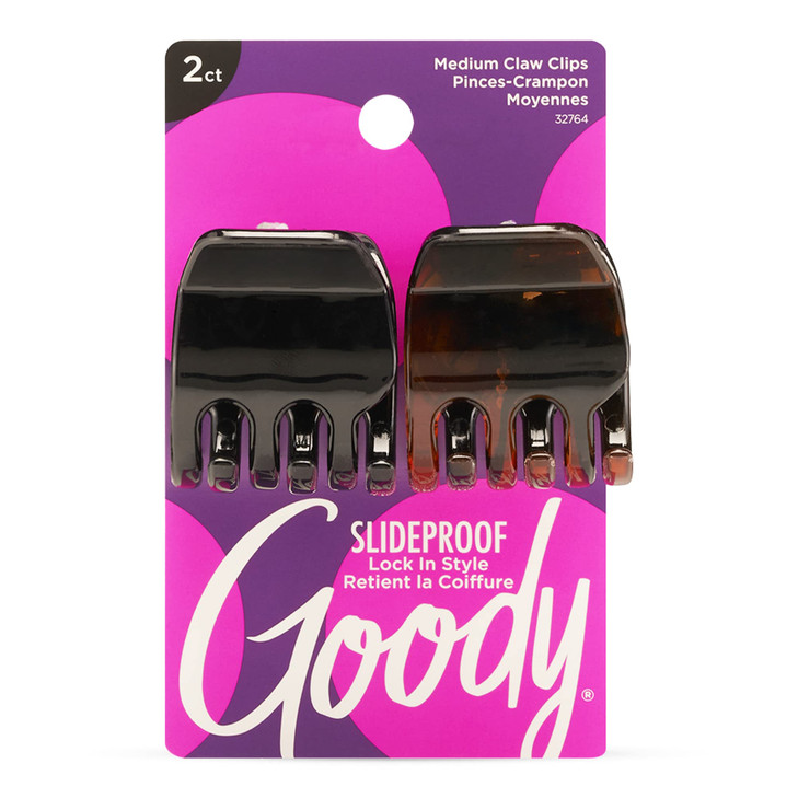 Goody Classics Medium Claw Clips Black And Brown Colors Great For Easily Pulling Up Your Hair Pain Free Hair Accessories For Women Men Boys