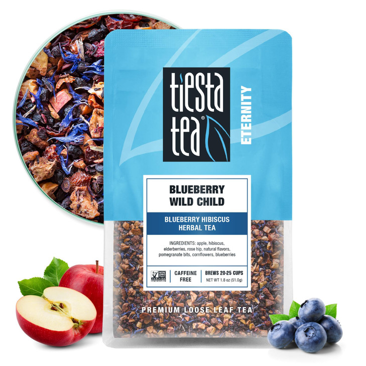 Tiesta Tea Blueberry Wild Child Blueberry Hibiscus Herbal Tea 1.8Oz