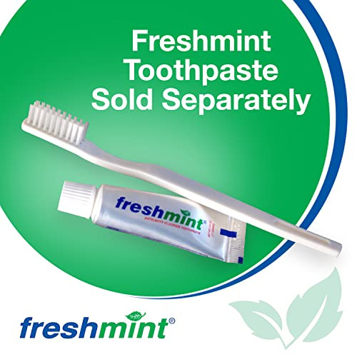 Freshmint Individually Wrapped Bulk 30 Tuft Adult Toothbrush 144 Pack With Soft Nylon Bristles Perfect For Travel Hotel Donation