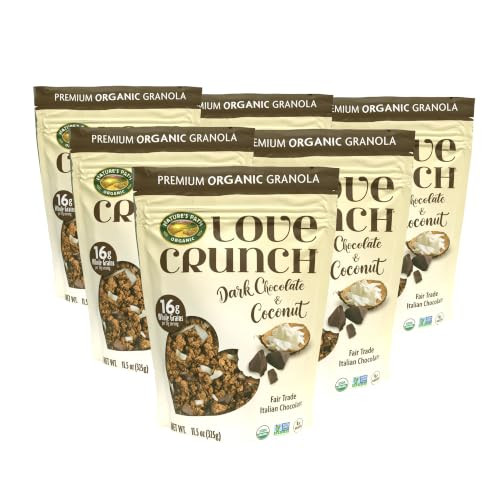 Love Crunch Organic Dark Chocolate And Coconut Granola 11.5 Oz Pack Of 6