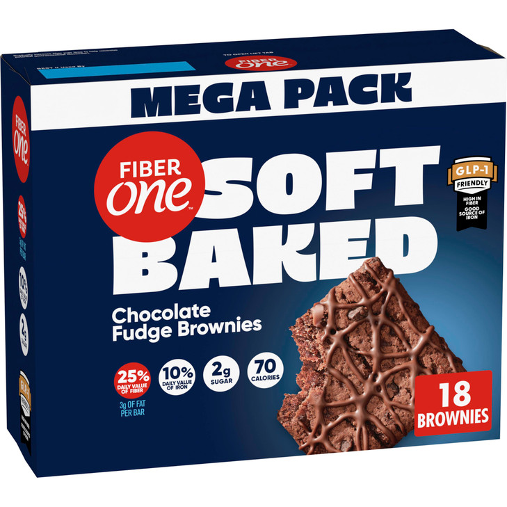 Fiber One 70 Calorie Chocolate Fudge Brownies Mega Pack 18 Ct 16 Oz