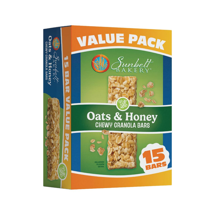 Sunbelt Bakery Oats And Honey Chewy Granola Bars 15 Count Value Pack 14.26 Oz 1 Box