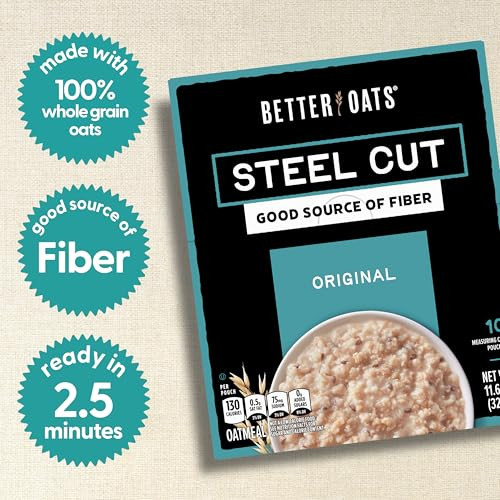 Better Oats Steel Cut Oatmeal Original Flavor 11.6 Oz Box 6 Pack