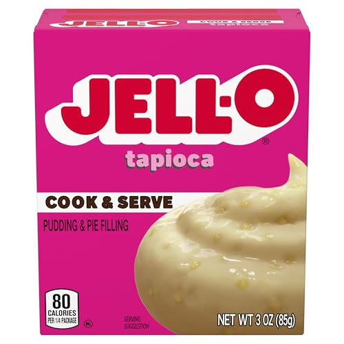 Jell O Cook And Serve Pudding And Pie Filling Mix Tapioca Flavored Fat Free Quick And Easy Dessert 3 Oz Pack Of 4