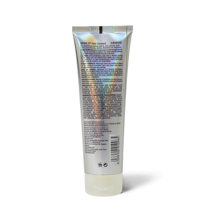 Beyond the Zone Spike It Hair Cement, StrongHold Hair Gel, Great for All Hair Types, 4 oz