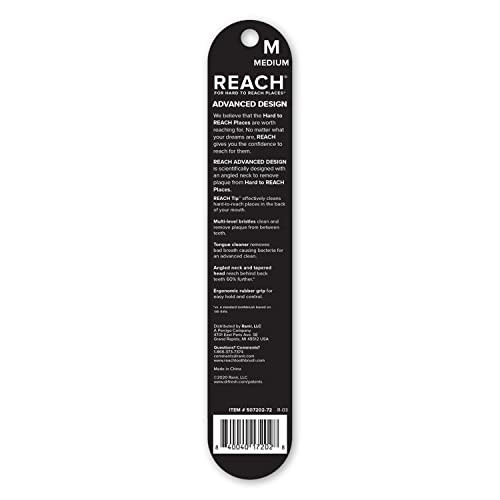 Reach Advanced Design Medium Bristle Toothbrush With Cap 1 Count