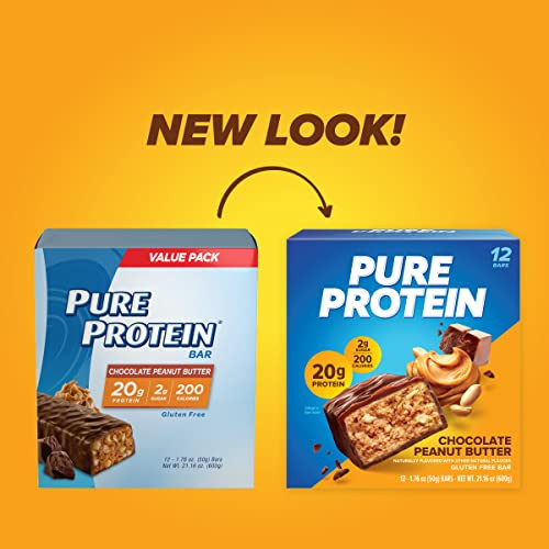 Pure Protein Chocolate Peanut Butter Protein Bars 20G Protein 12 Ct