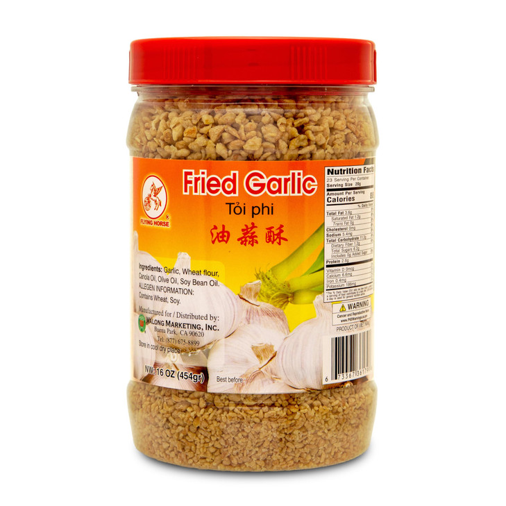 Flying Horse Crispy Fried Garlic 16 Oz 1 Lb Premium Golden Brown Crunchy Garlic All Natural No Preservatives Ready To Use Topping For Salads