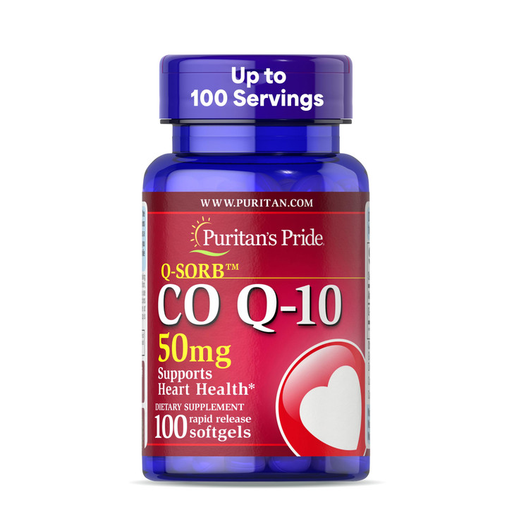 Puritan's Pride Coenzyme CoQ10 50mg, Dietary Supplement for Heart Health, Blood Pressure, Oral Gum Health, and Healthy Aging Support, 100 Servings, R