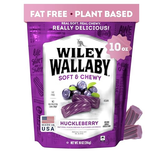 Wiley Wallaby Huckleberry Licorice Candy Soft And Chewy 10Oz 1Pk