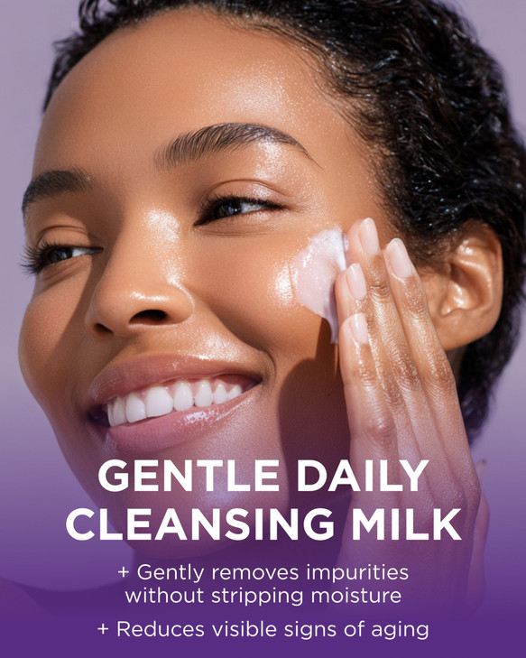 Andalou Naturals Age Defying Apricot Probiotic Cleansing Milk | Gentle Daily Hydrating Face Cleanser For Dry, Dehydrated Skin| With Fruit Stem Cell C