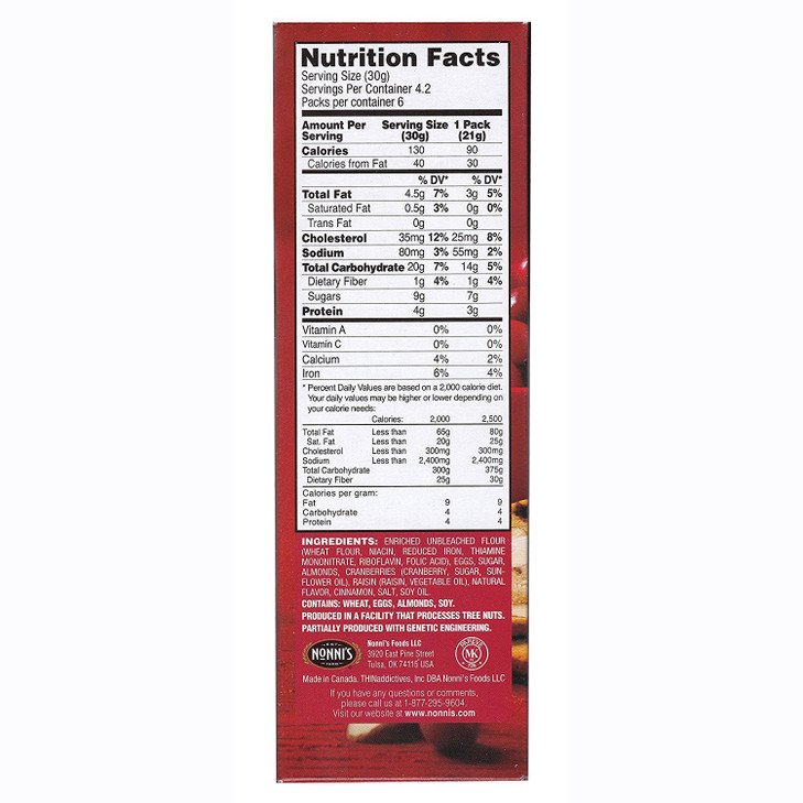 Nonni S Thin Addictives Cranberry Almond Thins 4.4 Ounce Pack Of 3