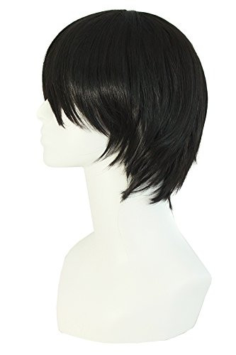 Mapofbeauty Fashion Men S Side Bnags Short Straight Synthetic Wig Black