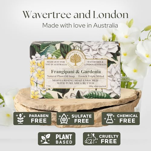 Wavertree And London Frangipani And Gardenia Scented Natural Soap Bar 7Oz Moisturizing French Triple Milled Soap Bar For Women And Men