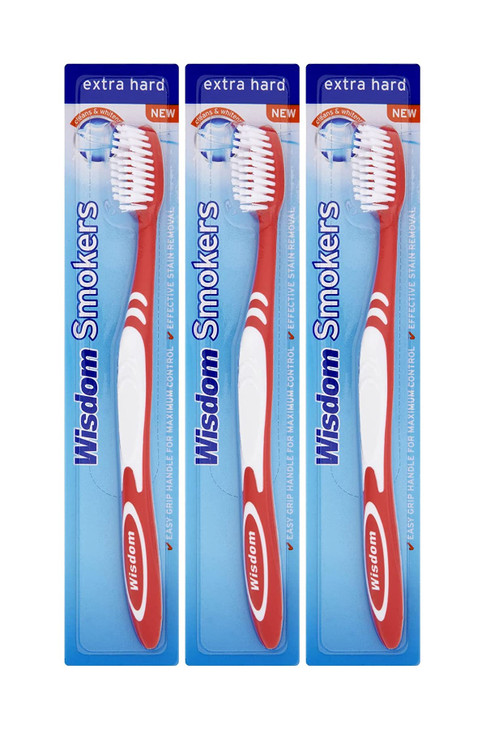 3X Wisdom Smokers Extra Hard Brush Toothbrush (Previously Addis) by Wisdom