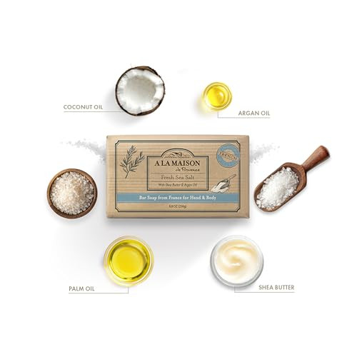 A La Maison Fresh Sea Salt Bar Soap Triple French Milled Natural Moisturizing Hand Soap Bar 1 Bar Of Soap 8.8 Oz