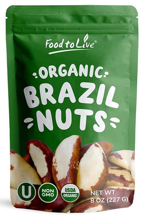 Food To Live Organic Brazil Nuts 8 Ounces Non Gmo Raw Whole No Shell Unsalted Kosher Vegan Keto Paleo Friendly Bulk Trail Mix Snack Good