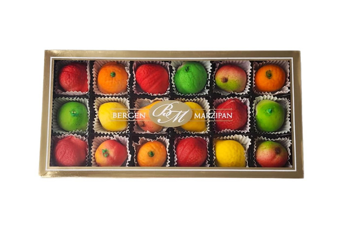 Bergen Marzipan Assorted Fruit Shapes 18Pcs. By Bergen Marzipan Foods