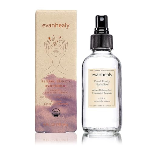 Evanhealy Floral Trinity Hydrosoul Copper Distilled Hydrosol Refreshing Face Toner Organic Facial Tonic Beauty Water Face Spray Skin Toner