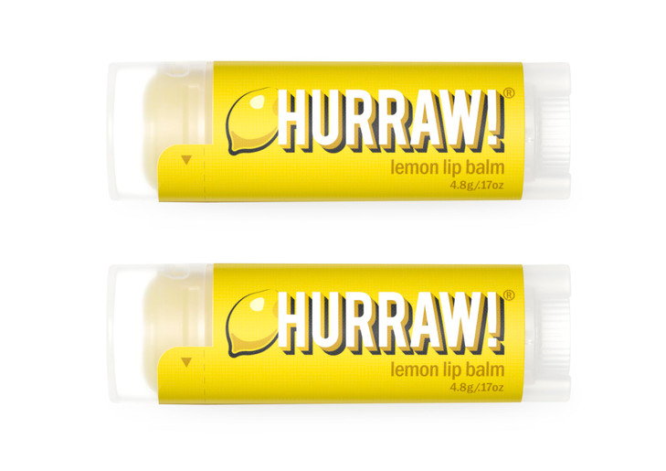 Hurraw Lemon Lip Balm 2 Pack Organic Certified Vegan Cruelty And Gluten Free. Non Gmo 100 Percent Natural Ingredients. Made In Usa