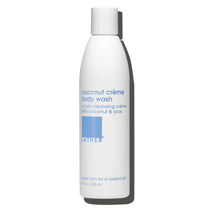 Lather Coconut Crème Natural Body Wash 8 Fl Oz Shower Gel Cleanser Gentle Body Soap Essential Oils Coconut Oil Aloe Shea Butter All Skin