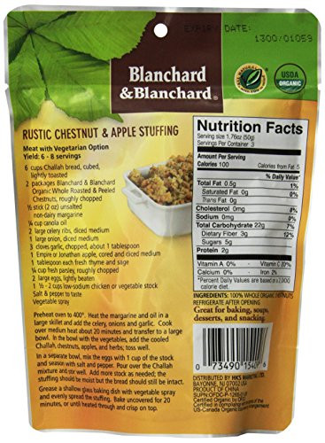 Blanchard And Blanchard Whole Organic Chestnuts Roasted And Peeled 5.29 Oz 3 Pack Gluten Free Keto Low Carb