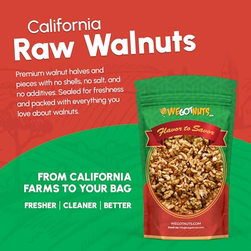 California Raw Walnuts 3 Pounds Resealable Package Fresh No Shell Unsalted All Natural Dry Halves And Chopped Pieces For Snacking Kids