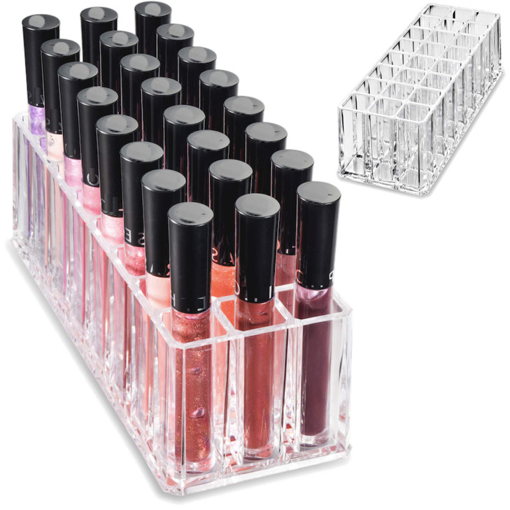 Byalegory Acrylic Lip Gloss Makeup Organizer 24 Spaces