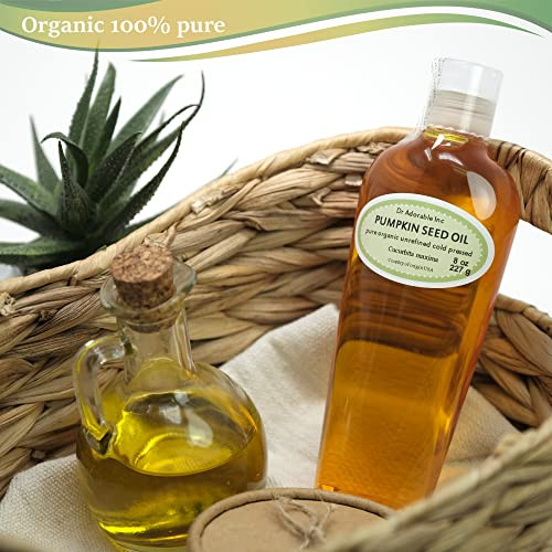 Dr Adorable 8 Oz Pumpkin Seed Oil Unrefined Virgin 100 Percent Pure Natural Premium Organic Cold Pressed