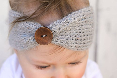Qandsweet Baby Turban Head Wrap Headbands Girl Knitting Button Hairbands