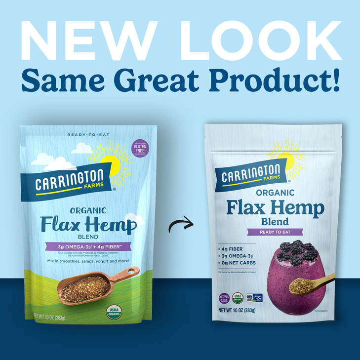 Carrington Farms Organic Flax Hemp Blend 10 Oz Milled Flaxseed And Hemp Seeds For Smoothies Oatmeal Yogurt And Baking Omega 3 Fiber And