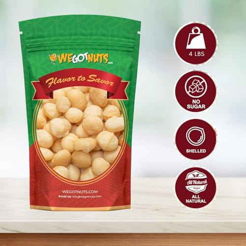 Raw Deluxe Macadamia Nuts 4 Lbs Shelled And Unsalted Premium Quality Kosher Raw Macadamia Nut Snack Pack By We Got Nuts Natural Gourmet