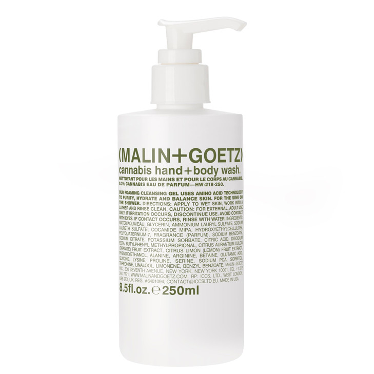 Malin Plus Goetz Cannabis Hand Plus Body Wash Foaming Gel Cleanser 8.5 Fl Oz