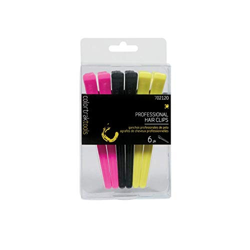 Colortrak Duckbill Clips 6 Count Pink Black Yellow