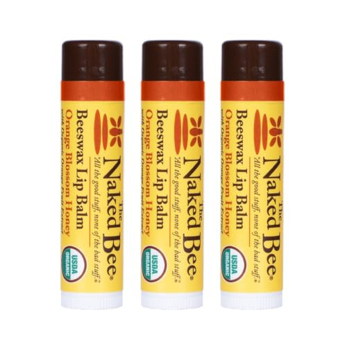 The Naked Bee Organic Orange Blossom Honey Lip Balms 3 Pack