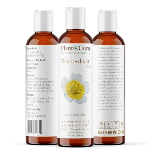 Meadowfoam Oil 4 Fl. Oz. Cold Pressed 100 Percent Pure Natural Carrier Skin Face Body And Hair Moisturizer.