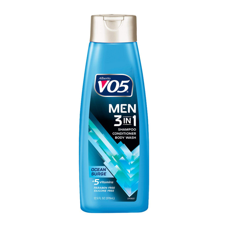 Vo5 Mens 3 In 1 Shampoo Conditioner And Body Wash 12.5 Oz Ocean Surge 5 Essential Vitamins To Help Nourish And Hydrate Your Hair And Skin