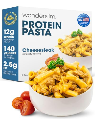 Wonderslim High Protein Pasta Instant Meal 5Ct Cheese Steak Macaroni