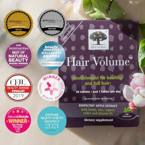 New Nordic Hair Volume Daily Biotin Support Supplement 90 Tablets