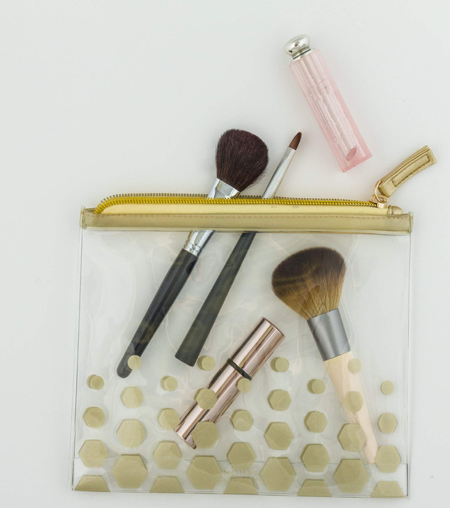Karma Gifts Clear Cosmetic Bag, Gold