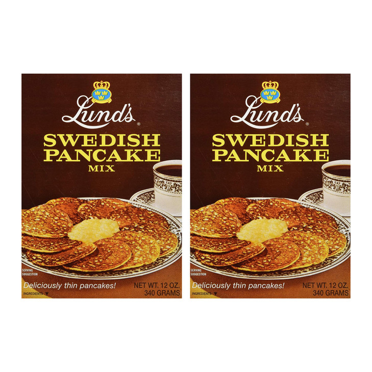 Lund S Swedish Pancake Mix Deliciously Thin And Light Pancakes 12 Oz Traditional Scandinavian Recipe Easy Mix For Breakfast Or Brunch Pack