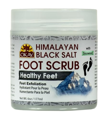 Okay Himalayan Black Salt with Seaweed Foot Scrub, 6 Ounce