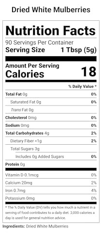 Terrasoul Superfoods Organic Sun Dried White Mulberries 2 Lbs Pack Of 2 Sweet Superfood Snacking Smoothie Booster And Nutrient Packed Yogurt