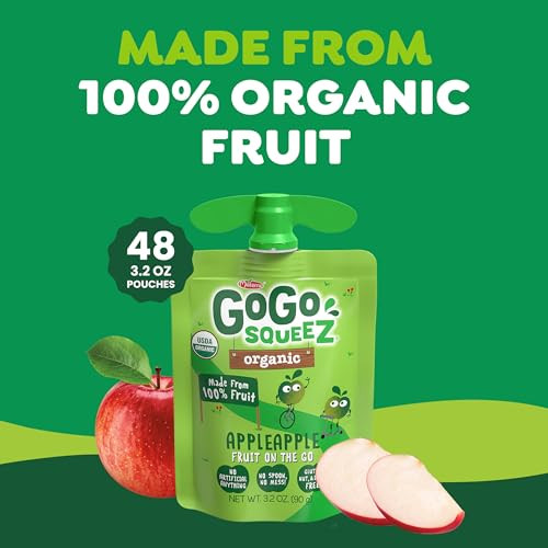 Gogo Squeez No Sugar Added Organic Applesauce Apple Apple 48 Count