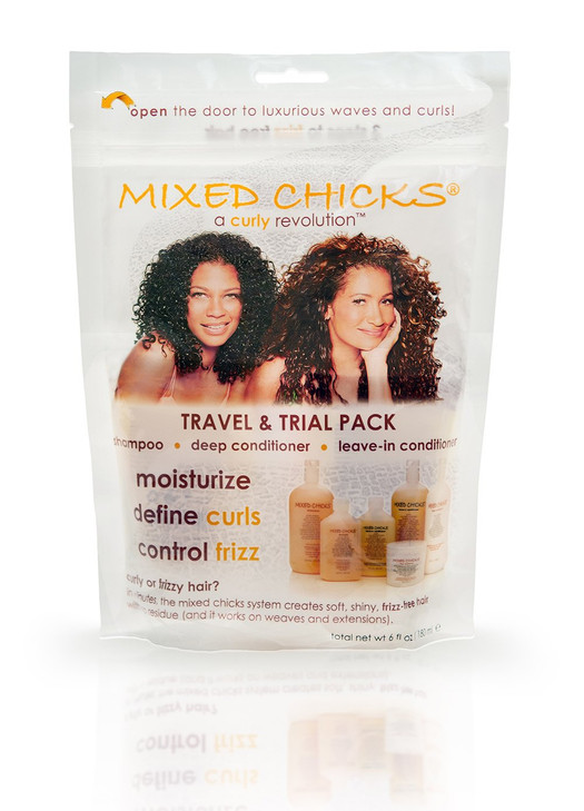 Mixed Chicks Travel And Trial Pack Shampoo Deep Conditioner Leave In Conditioner 2 Fl. Oz. Each