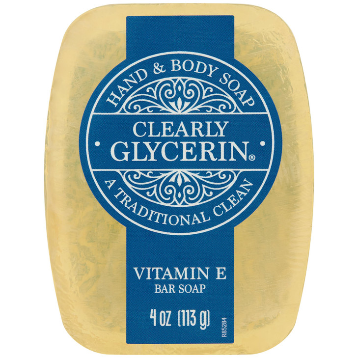 Clearly Glycerin Hand And Body Bar Soap Vitamin E 4 Oz 12 Pack