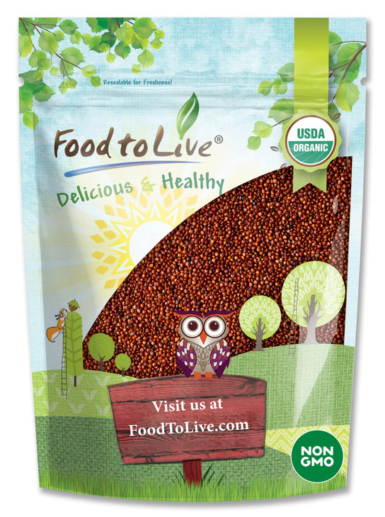Food To Live Organic Red Quinoa 3 Pounds Non Gmo Whole Grain Kosher Vegan Sirtfood Bulk. Quick Cooking Grain.