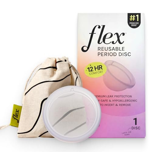 Flex Reusable Disc Reusable Menstrual Disc Tampon Pad And Cup Alternative Capacity Of 6 Super Tampons Lasts For Years Includes Carrying