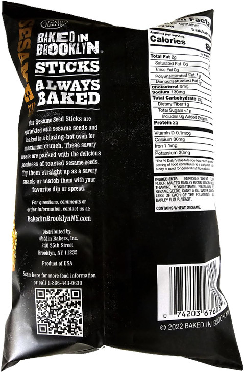 Baked In Brooklyn Breadsticks Sesame 6 Ounce